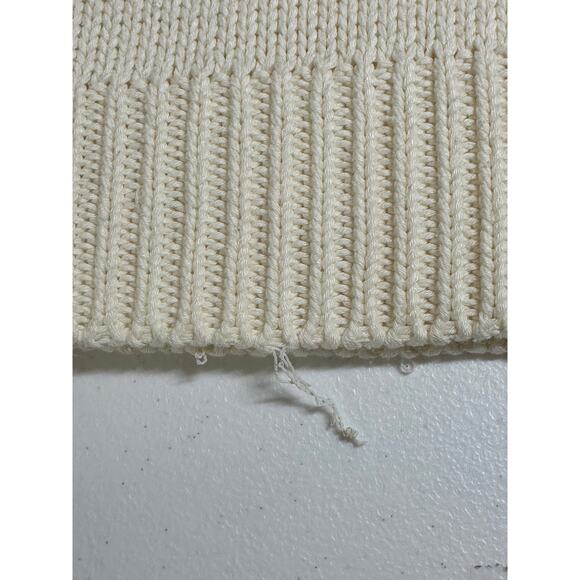 Jimmy Garcia Sweater Womens Small‎ Knit Cream Floral Hand Loomed Cottage Artsy - Picture 6 of 12